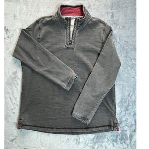 Carbon 2 Cobalt Mens Gray Weathered Washed Quarter Zip Pullover Sweatshirt LG